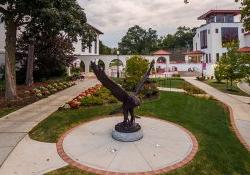 Red Hawk Statue